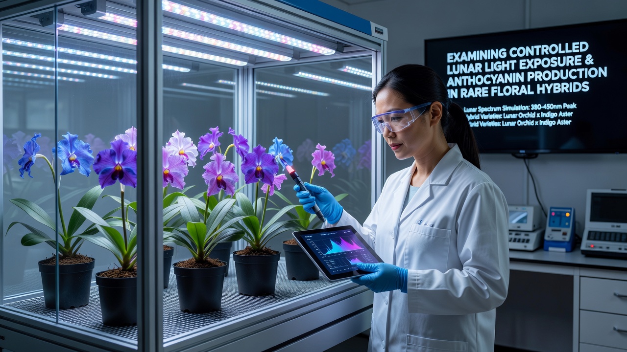 Examining Controlled Lunar Light Exposure and Anthocyanin Production in Indoor Rare Floral Hybrids
